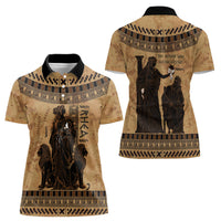 Rhea Mother Who Defied Destiny Women Polo Shirt Titaness Rhea Lions Greek Key Pottery Art