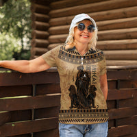 Rhea Mother Who Defied Destiny Women Polo Shirt Titaness Rhea Lions Greek Key Pottery Art