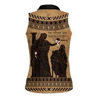 Rhea Mother Who Defied Destiny Women Sleeveless Polo Shirt Titaness Rhea Lions Greek Key Pottery Art