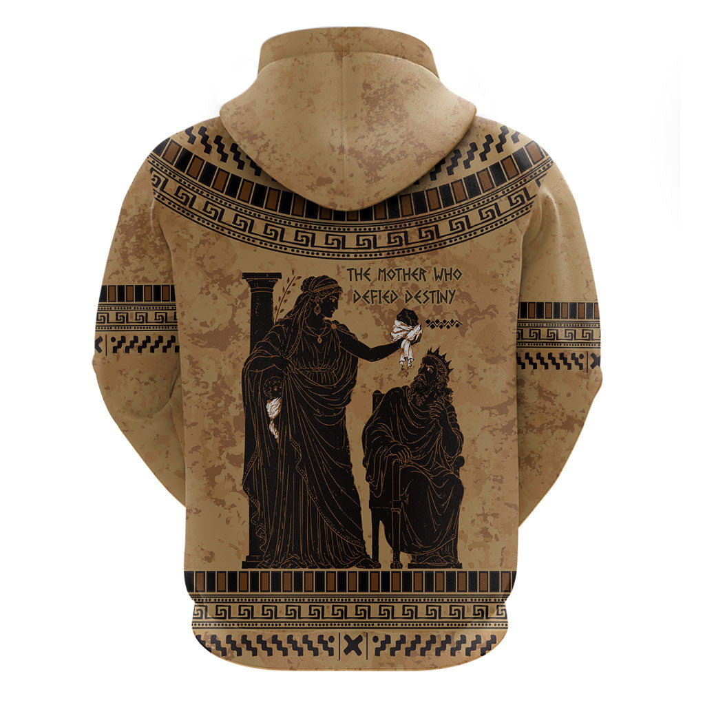 Rhea Mother Who Defied Destiny Zip Hoodie Titaness Rhea Lions Greek Key Pottery Art