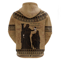 Rhea Mother Who Defied Destiny Zip Hoodie Titaness Rhea Lions Greek Key Pottery Art