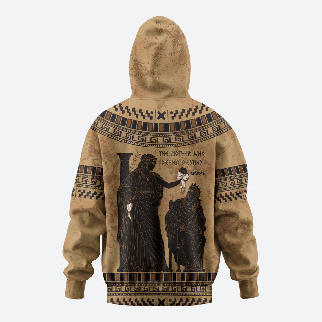 Rhea Mother Who Defied Destiny Zip Hoodie Titaness Rhea Lions Greek Key Pottery Art