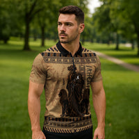 Rhea Mother Who Defied Destiny Zipper Polo Shirt Titaness Rhea Lions Greek Key Pottery Art