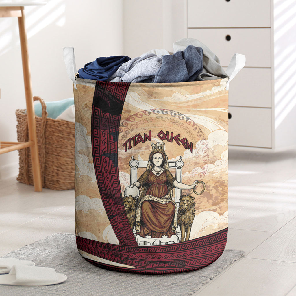 Rhea Titan Queen Mother Gods Laundry Basket Goddess Rhea Throne Lions Greek Key Art