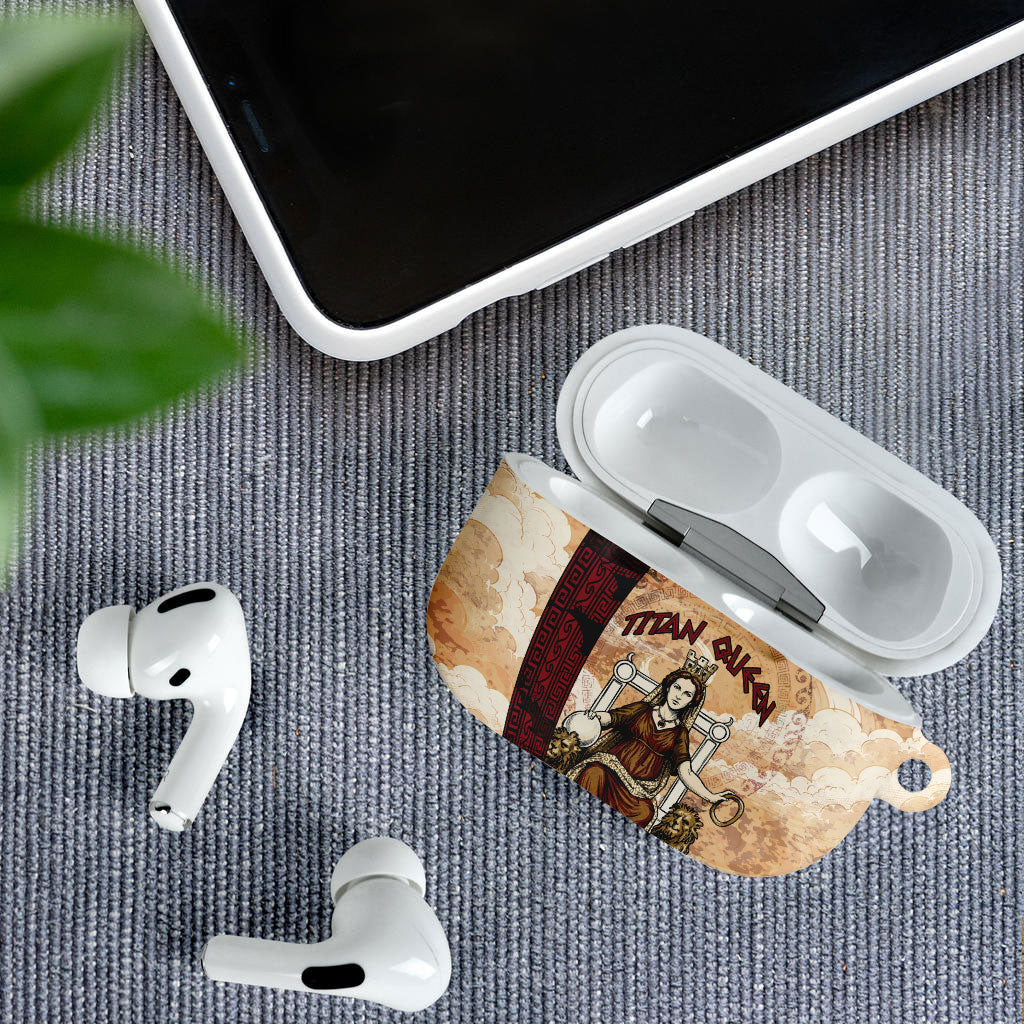 Rhea Titan Queen Mother Gods AirPods Case Goddess Rhea Throne Lions Greek Key Art