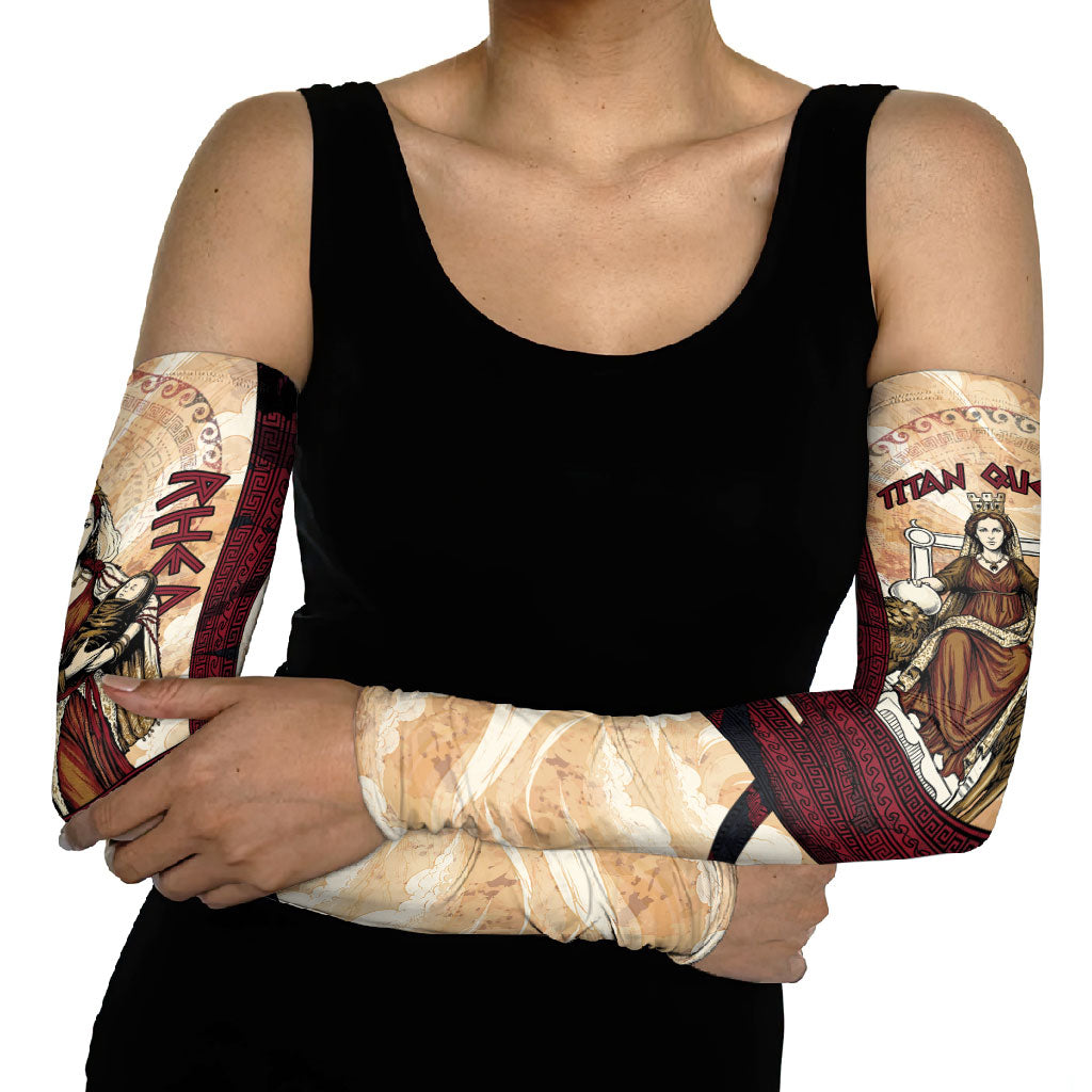 Rhea Titan Queen Mother Gods Arm Sleeves Goddess Rhea Throne Lions Greek Key Art