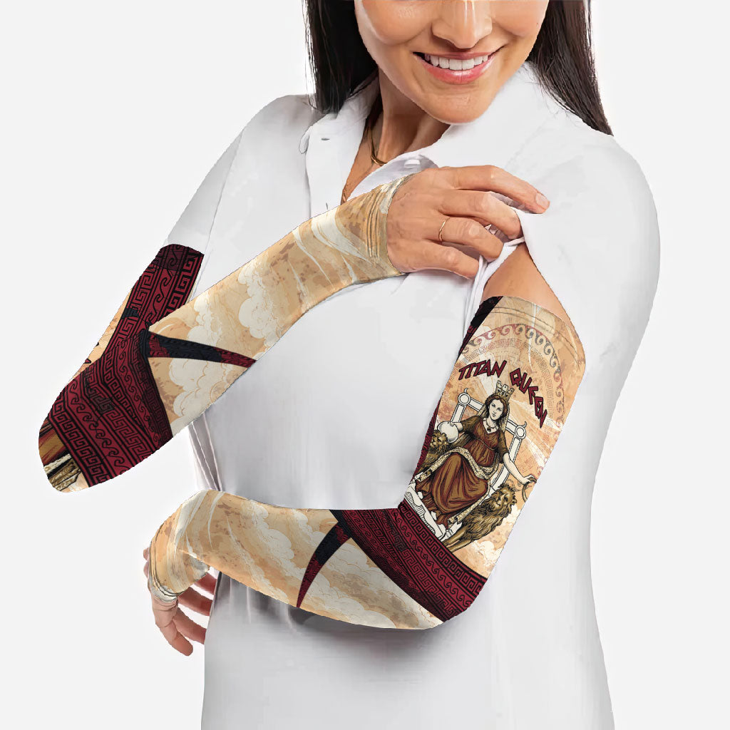 Rhea Titan Queen Mother Gods Arm Sleeves Goddess Rhea Throne Lions Greek Key Art
