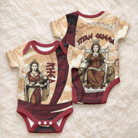 Rhea Titan Queen Mother Gods Baby Onesie Goddess Rhea Throne Lions Greek Key Art