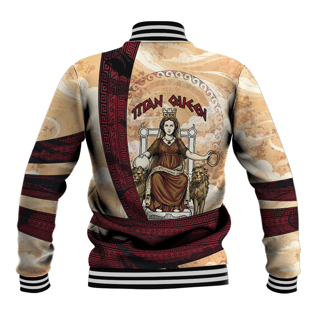 Rhea Titan Queen Mother Gods Baseball Jacket Goddess Rhea Throne Lions Greek Key Art