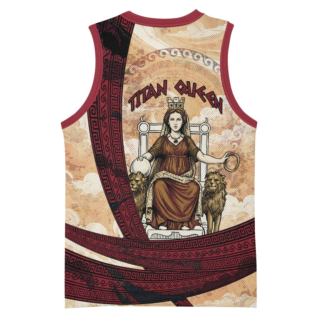 Rhea Titan Queen Mother Gods Basketball Jersey Goddess Rhea Throne Lions Greek Key Art