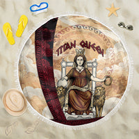 Rhea Titan Queen Mother Gods Beach Blanket Goddess Rhea Throne Lions Greek Key Art