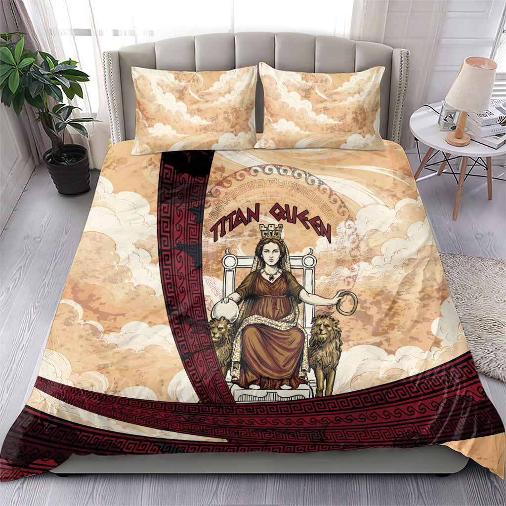 Rhea Titan Queen Mother Gods Bedding Set Goddess Rhea Throne Lions Greek Key Art