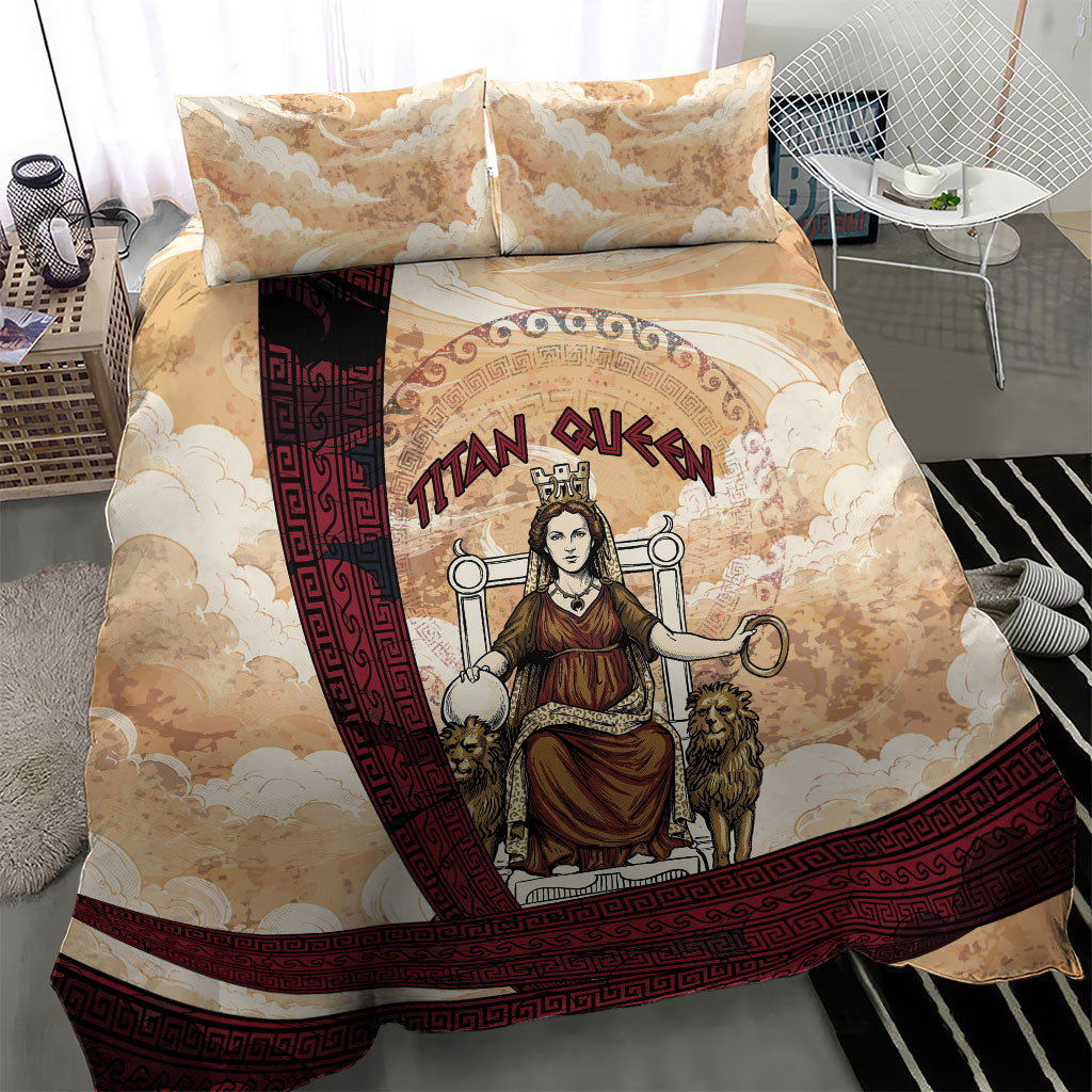Rhea Titan Queen Mother Gods Bedding Set Goddess Rhea Throne Lions Greek Key Art