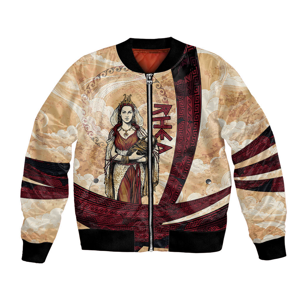 Rhea Titan Queen Mother Gods Bomber Jacket Goddess Rhea Throne Lions Greek Key Art