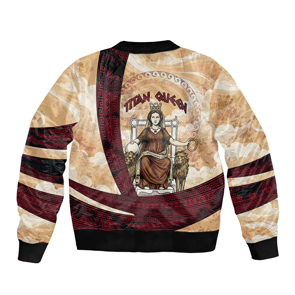 Rhea Titan Queen Mother Gods Bomber Jacket Goddess Rhea Throne Lions Greek Key Art