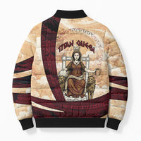 Rhea Titan Queen Mother Gods Bomber Puffer Jacket Goddess Rhea Throne Lions Greek Key Art