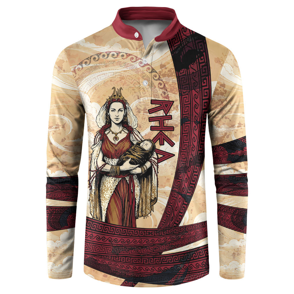 Rhea Titan Queen Mother Gods Button Sweatshirt Goddess Rhea Throne Lions Greek Key Art