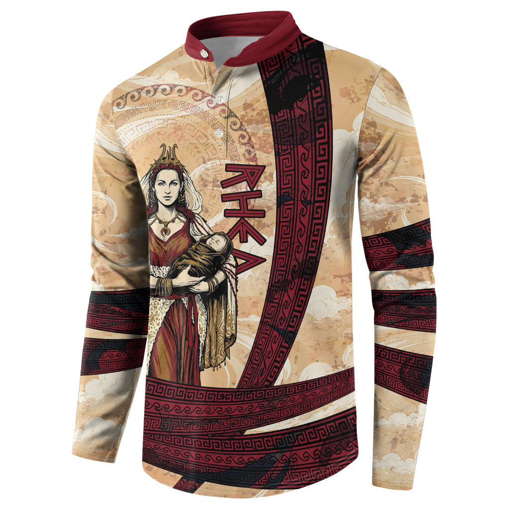 Rhea Titan Queen Mother Gods Button Sweatshirt Goddess Rhea Throne Lions Greek Key Art