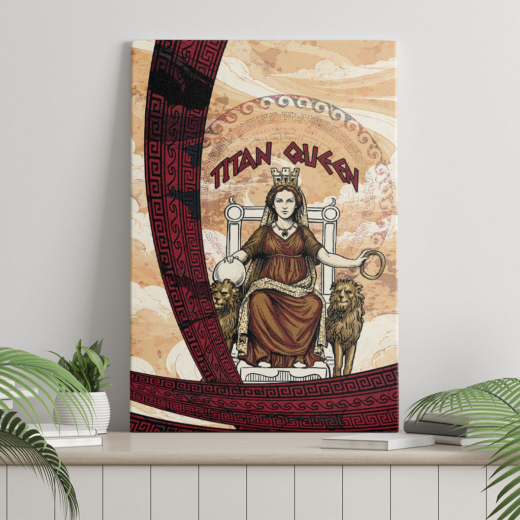 Rhea Titan Queen Mother Gods Canvas Wall Art Goddess Rhea Throne Lions Greek Key Art