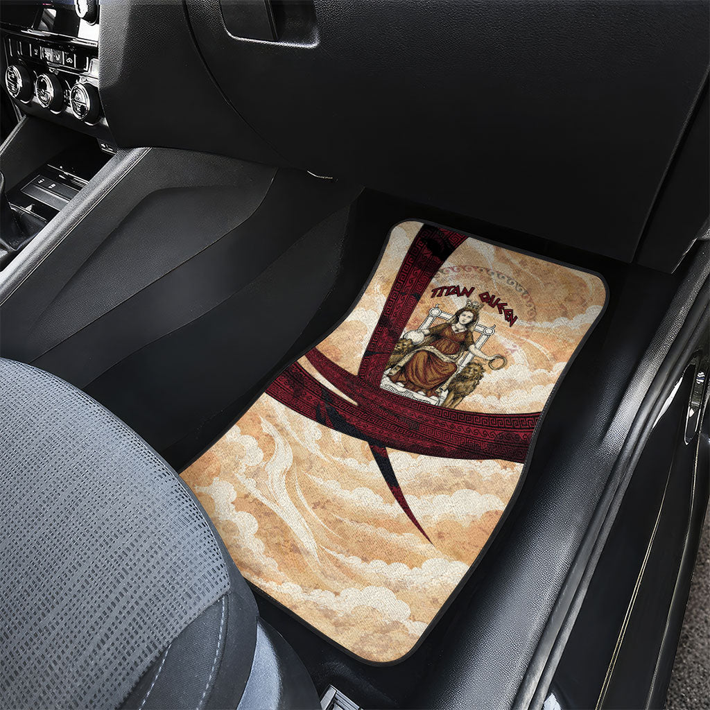 Rhea Titan Queen Mother Gods Car Mats Goddess Rhea Throne Lions Greek Key Art