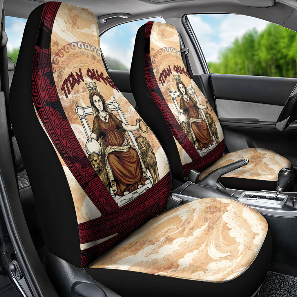 Rhea Titan Queen Mother Gods Car Seat Cover Goddess Rhea Throne Lions Greek Key Art