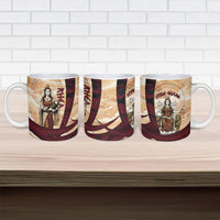 Rhea Titan Queen Mother Gods Ceramic Mug Goddess Rhea Throne Lions Greek Key Art