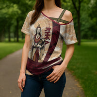 Rhea Titan Queen Mother Gods Cross Shoulder Shirt Goddess Rhea Throne Lions Greek Key Art