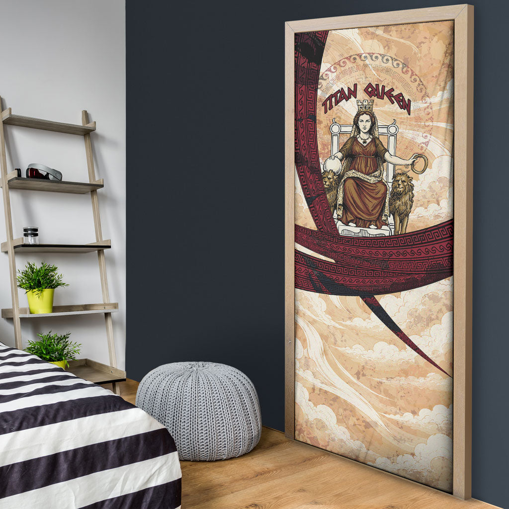 Rhea Titan Queen Mother Gods Door Cover Goddess Rhea Throne Lions Greek Key Art