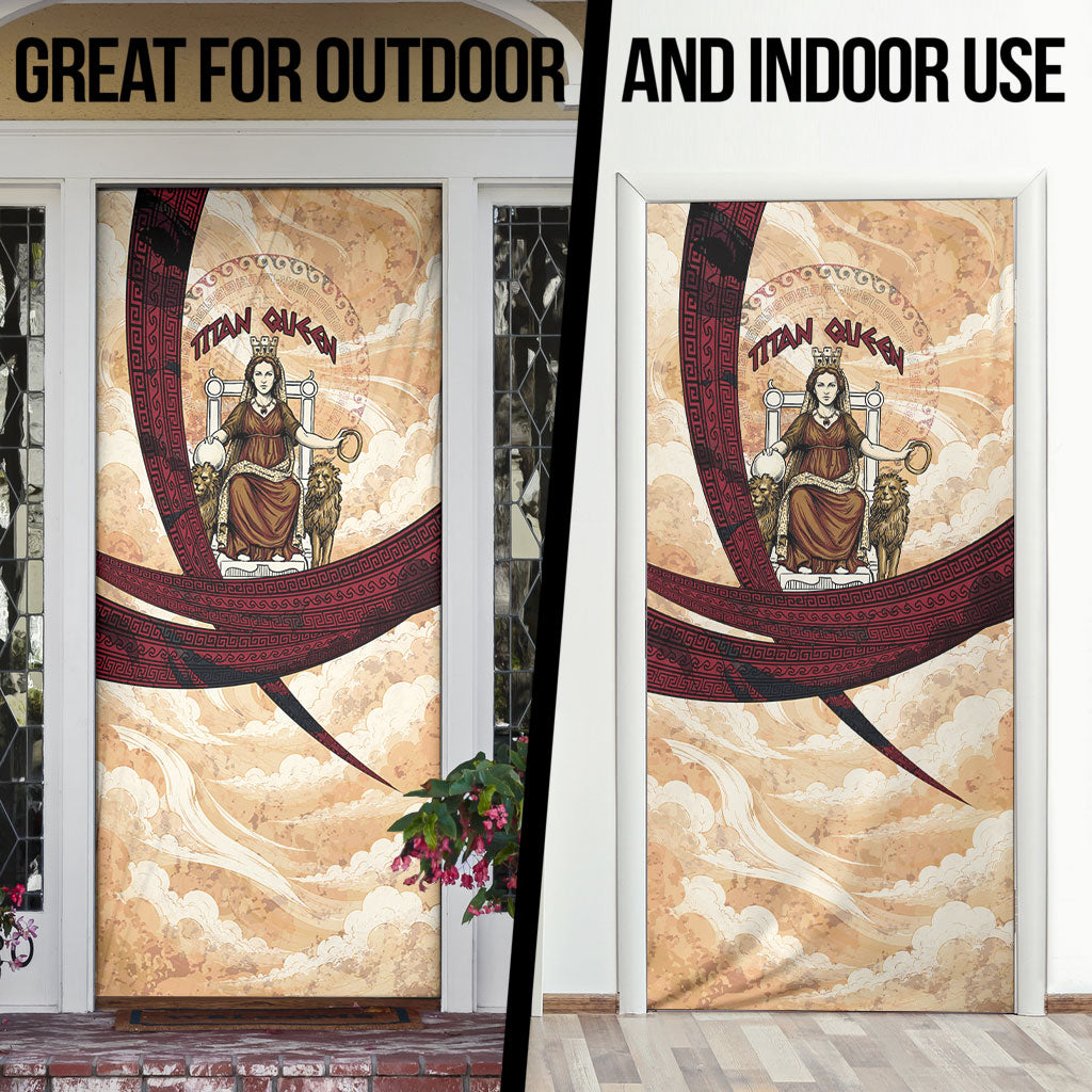 Rhea Titan Queen Mother Gods Door Cover Goddess Rhea Throne Lions Greek Key Art