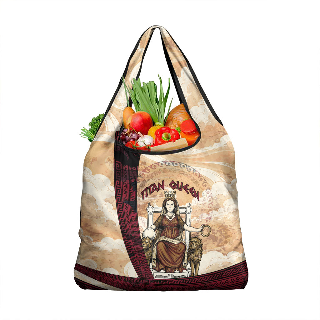 Rhea Titan Queen Mother Gods Grocery Bag Goddess Rhea Throne Lions Greek Key Art