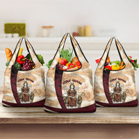 Rhea Titan Queen Mother Gods Grocery Bag Goddess Rhea Throne Lions Greek Key Art