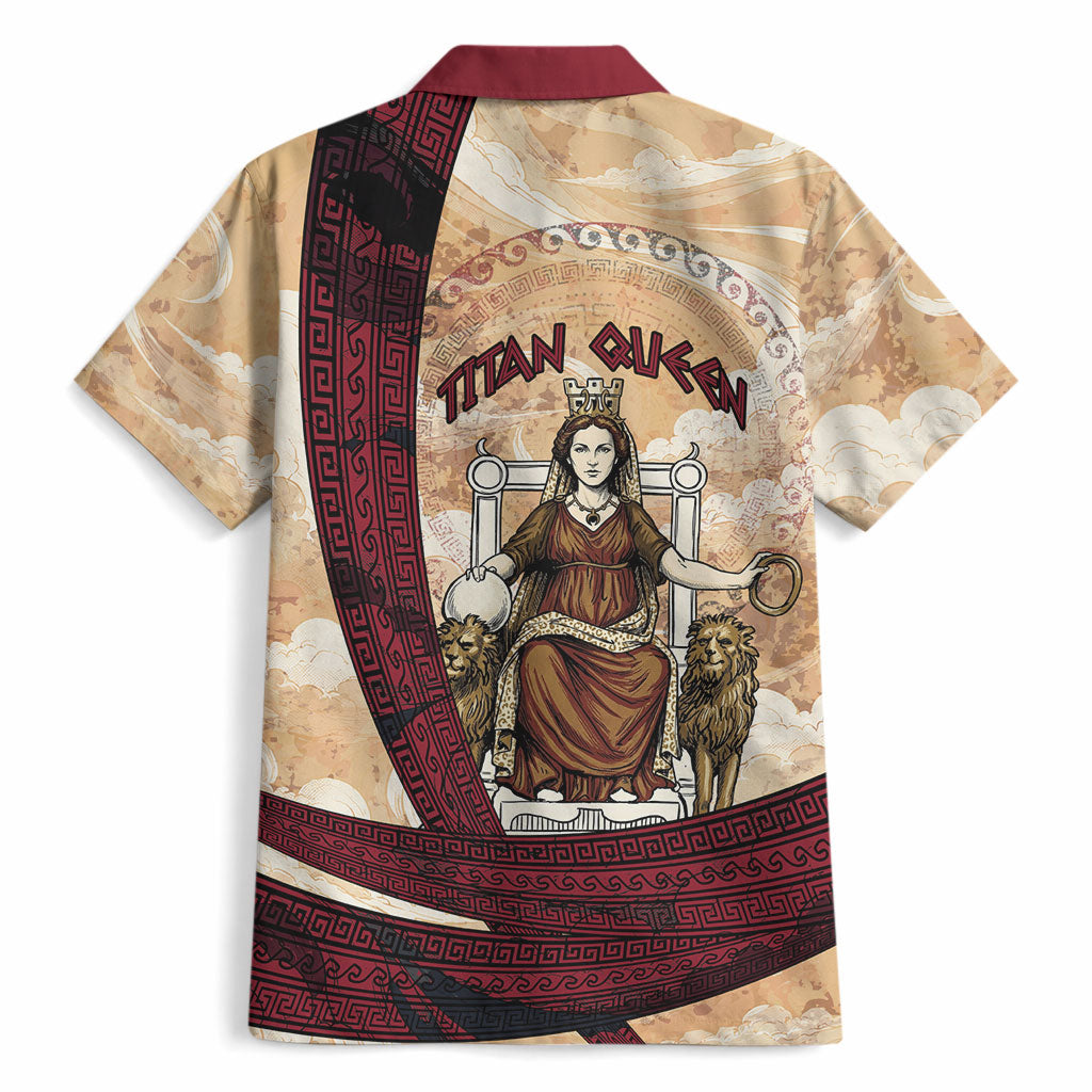 Rhea Titan Queen Mother Gods Hawaiian Shirt Goddess Rhea Throne Lions Greek Key Art