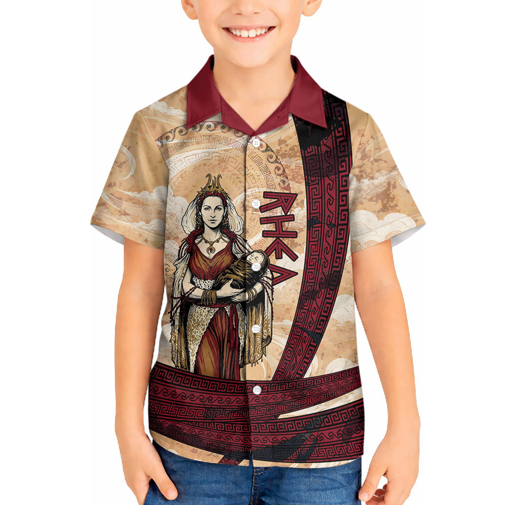 Rhea Titan Queen Mother Gods Hawaiian Shirt Goddess Rhea Throne Lions Greek Key Art