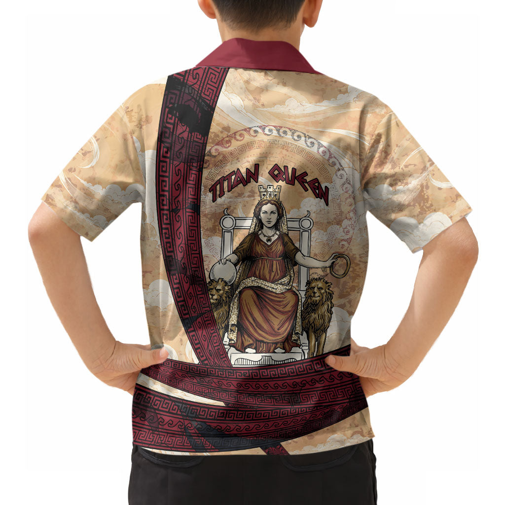 Rhea Titan Queen Mother Gods Hawaiian Shirt Goddess Rhea Throne Lions Greek Key Art