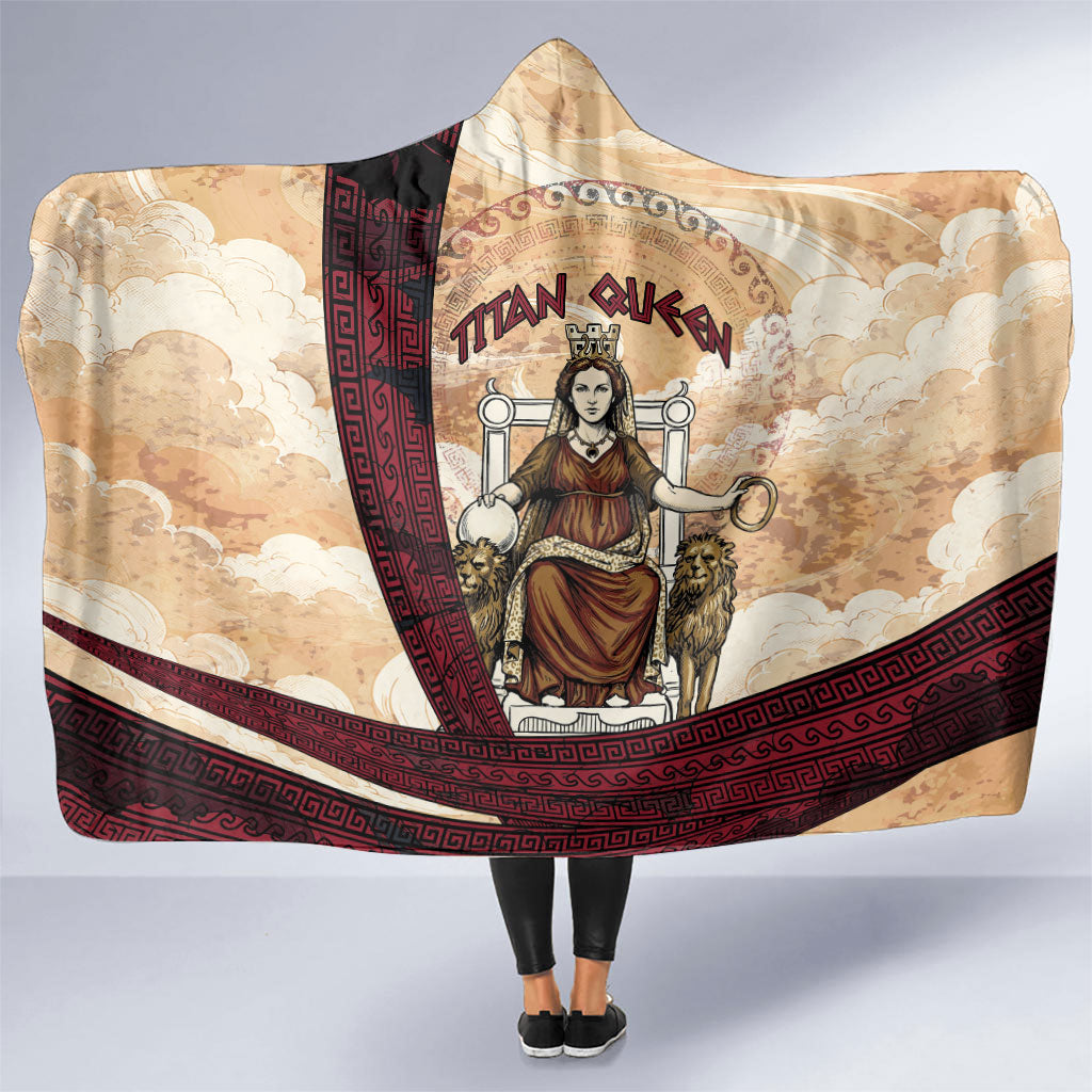 Rhea Titan Queen Mother Gods Hooded Blanket Goddess Rhea Throne Lions Greek Key Art