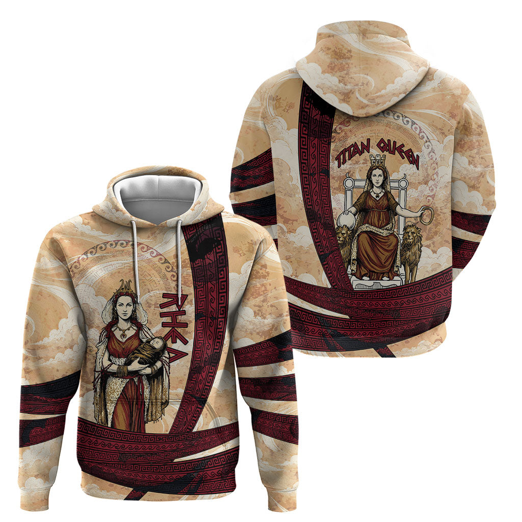 Rhea Titan Queen Mother Gods Hoodie Goddess Rhea Throne Lions Greek Key Art