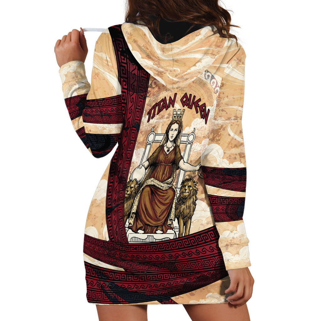 Rhea Titan Queen Mother Gods Hoodie Dress Goddess Rhea Throne Lions Greek Key Art