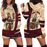 Rhea Titan Queen Mother Gods Hoodie Dress Goddess Rhea Throne Lions Greek Key Art
