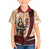 Rhea Titan Queen Mother Gods Kid Hawaiian Shirt Goddess Rhea Throne Lions Greek Key Art