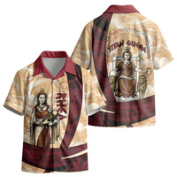 Rhea Titan Queen Mother Gods Kid Hawaiian Shirt Goddess Rhea Throne Lions Greek Key Art