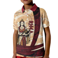 Rhea Titan Queen Mother Gods Kid Polo Shirt Goddess Rhea Throne Lions Greek Key Art