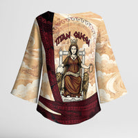 Rhea Titan Queen Mother Gods Kimono Sleeve Blouse Goddess Rhea Throne Lions Greek Key Art