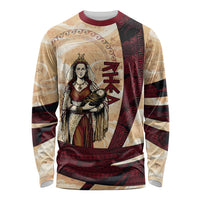 Rhea Titan Queen Mother Gods Long Sleeve Shirt Goddess Rhea Throne Lions Greek Key Art