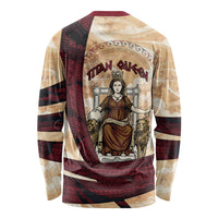 Rhea Titan Queen Mother Gods Long Sleeve Shirt Goddess Rhea Throne Lions Greek Key Art