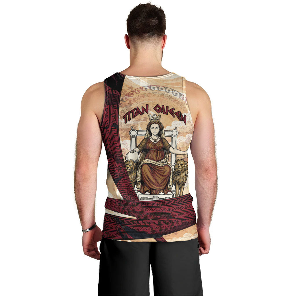 Rhea Titan Queen Mother Gods Men Tank Top Goddess Rhea Throne Lions Greek Key Art
