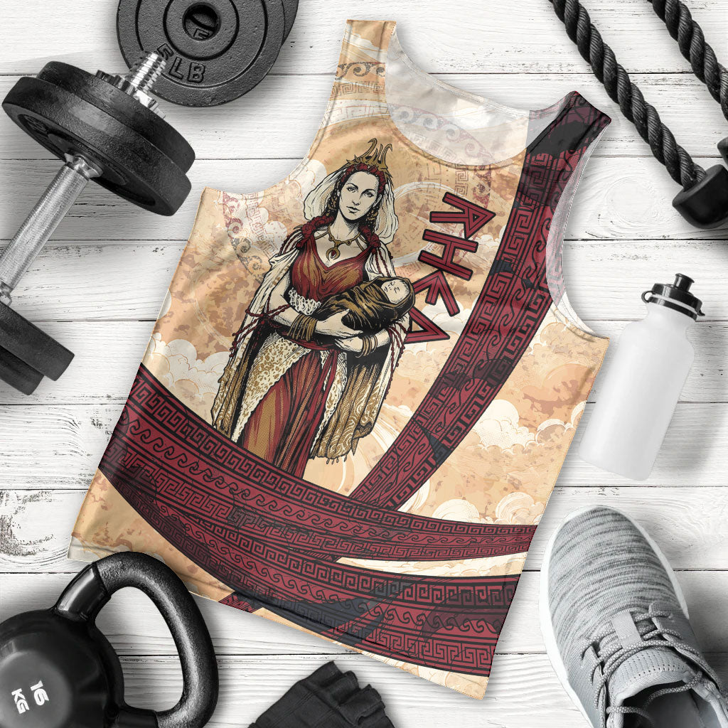 Rhea Titan Queen Mother Gods Men Tank Top Goddess Rhea Throne Lions Greek Key Art