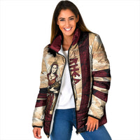 Rhea Titan Queen Mother Gods Padded Jacket Goddess Rhea Throne Lions Greek Key Art