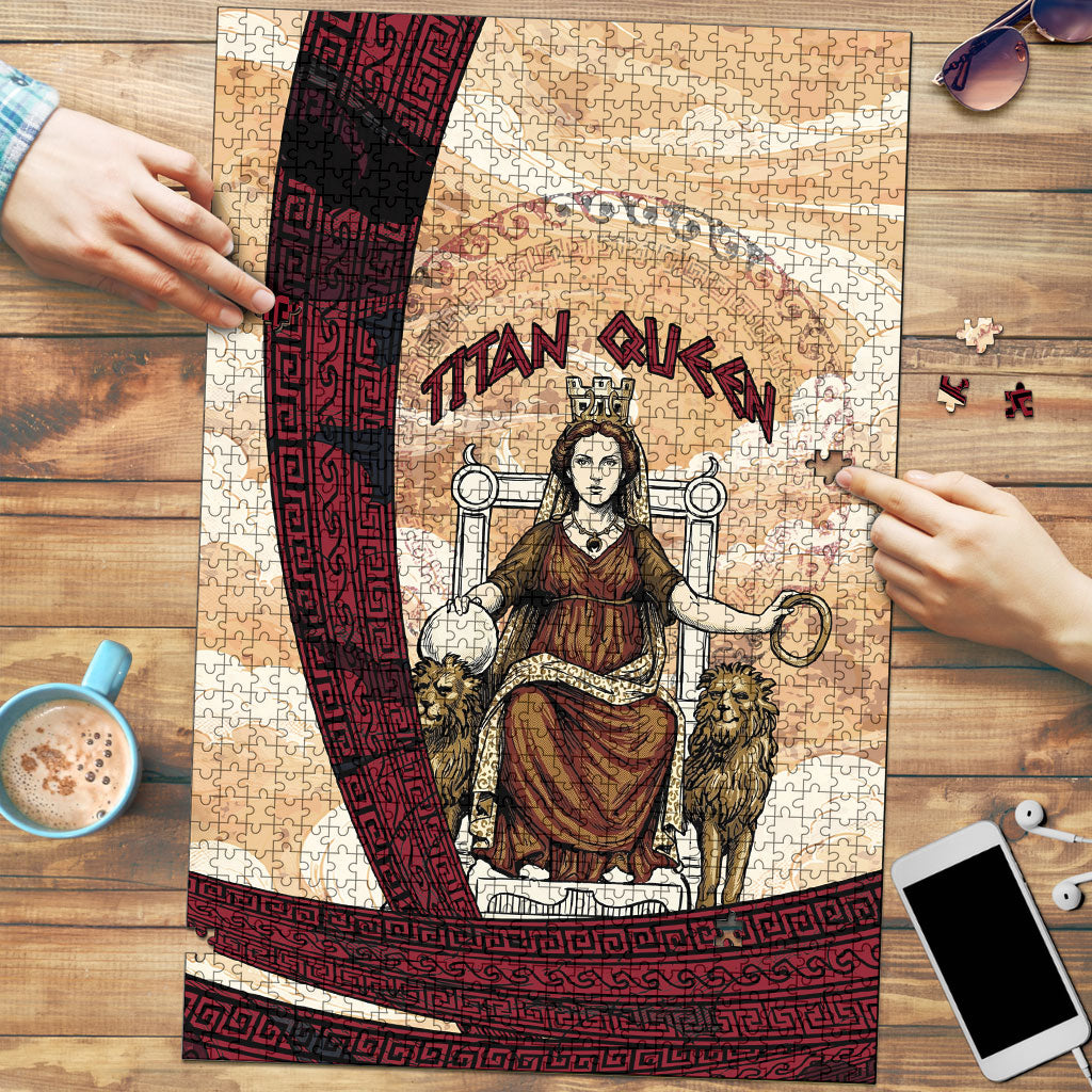 Rhea Titan Queen Mother Gods Puzzle Goddess Rhea Throne Lions Greek Key Art