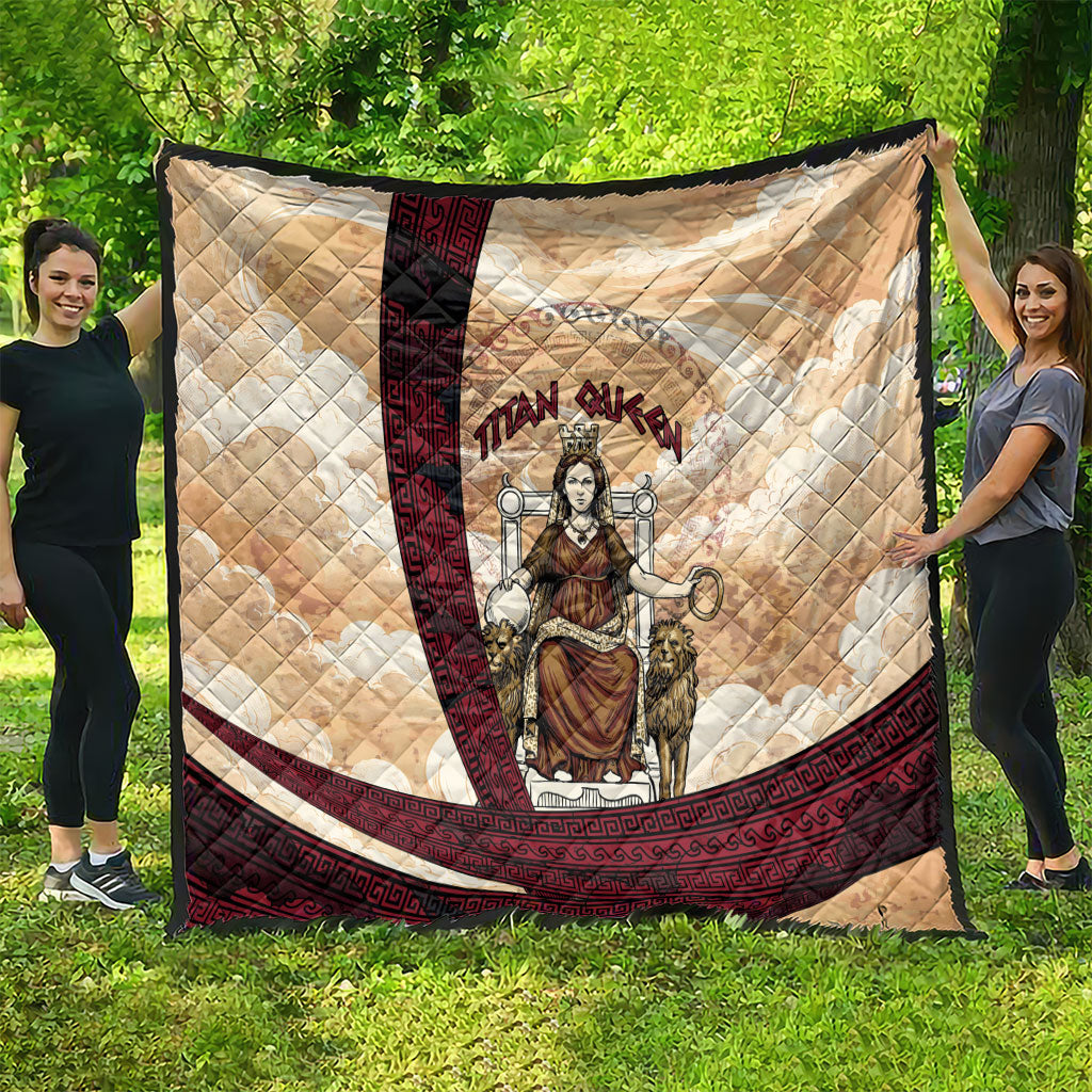 Rhea Titan Queen Mother Gods Quilt Goddess Rhea Throne Lions Greek Key Art