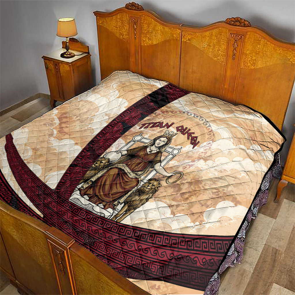Rhea Titan Queen Mother Gods Quilt Goddess Rhea Throne Lions Greek Key Art